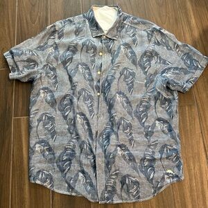 Tommy Bahama Men’s Linen short sleeve button up Shirt XL